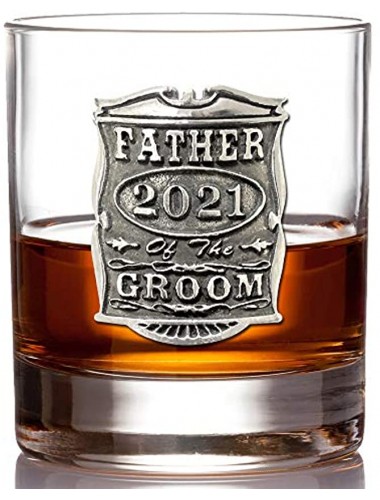 English Pewter Company 11oz Father Of The Groom Tumbler Old Fashioned Whisky Rocks Glass Personalised With Your Year – Perfect Wedding Party Gifts For Your Groomsmen – Gift Box [WD006]