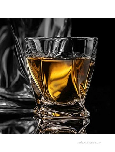 Kingrol 6 Pack Old Fashioned Whiskey Glasses 10 oz Heavy Base Glasses Tumbler Crystal Glassware Set for Drinking Bourbon Scotch