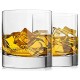 LUXU Crystal Whiskey Glasses 13oz Heavy Base Old Fashioned Rocks Glasses Lowball Bar Glasses for Bourbon Scotch Whiskey Cocktails Cognac Large Cocktail Tumblers Set of 2