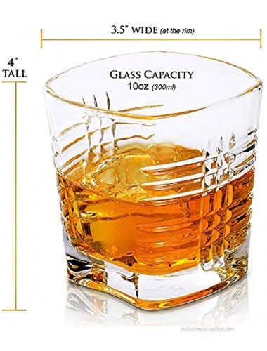 MAKETH THE MAN Genuine Lead-Free Crystal Whiskey Glasses Set Of 2. 10oz Bourbon Glass Set For Men. Double Old Fashioned Glass For Scotch Whisky & Other Liquor. Heritage European Design Rocks Glasses.