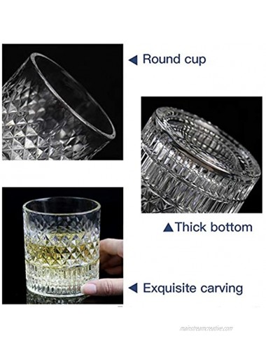 Msaaex Whiskey Glasses Old Fashioned Whiskey Glass Barware for Scotch Bourbon Liquor and Cocktail Drinking for Men Set of 4