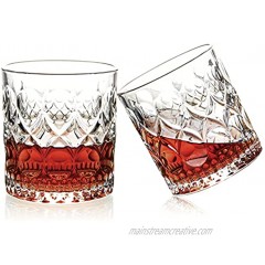 Old Fashioned Whiskey Glasses Lead-free crystal clear glass,Boutique packaging，10-Ounce,Set of 2