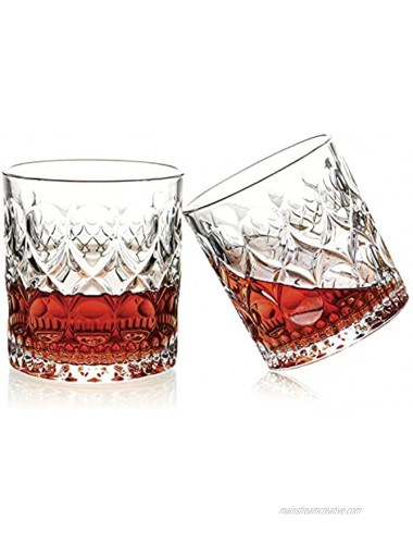 Old Fashioned Whiskey Glasses Lead-free crystal clear glass,Boutique packaging，10-Ounce,Set of 2
