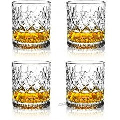 OPAYLY Crystal Whiskey Glasses 10oz Set of 4 Rocks Glasses in Gift Box- Perfect for Scotch Bourbon Cocktail Drinks Rum glasses- for Him Dad Husband Friends Clear