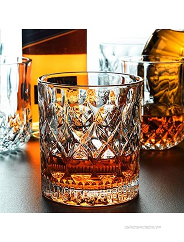 PARACITY Whiskey Glasses Set of 2 9.5 oz Old Fashioned Glass Crystal Whiskey Tumbler Rocks Glass for Bourbon Scotch Cocktail Wine Birthday Gifts for Men