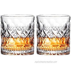 PARACITY Whiskey Glasses Set of 2 9.5 oz Old Fashioned Glass Crystal Whiskey Tumbler Rocks Glass for Bourbon Scotch Cocktail Wine Birthday Gifts for Men