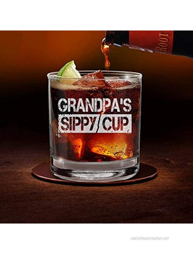Shop4ever Grandpa's Sippy Cup Engraved Whiskey Glass Promoted To Grandpa New Grandpa