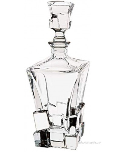 SIAMO Crystal Whiskey Decanter Liquor Decanter 26 oz with Glass Stopper- for Scotch Whisky Wine or Vodka
