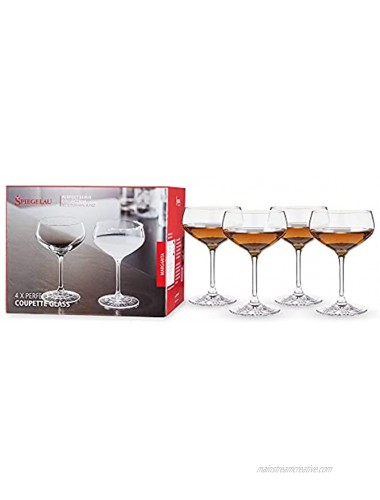 Spiegelau Coupette Glass Set of 4 Cocktail Coupes European Lead-Free Crystal Holds 8.3 oz
