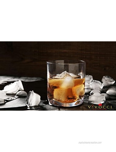 Vivocci Unbreakable Tritan Plastic Rocks 12.5 oz Whiskey & Double Old Fashioned Glasses | Thumb Indent Base | Ideal for Bourbon & Scotch | Perfect For Homes & Bars | Dishwasher Safe Barware | Set of 4