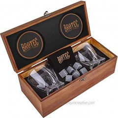 Whiskey Glass Set of 2 Whyskey Rocks Chilling Stones & 2 Bourbon Glasses For Men or Women Large 10oz No Lead Crystal Whiskey Glass And Stone Set Premium Glassware in Wooden Box