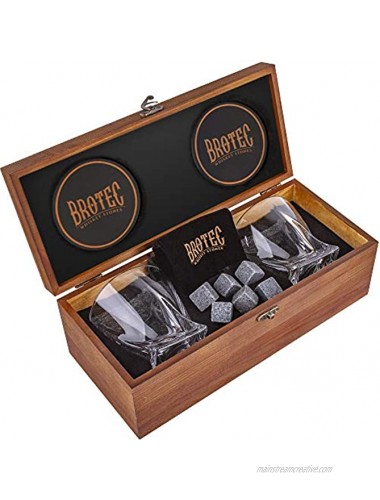 Whiskey Glass Set of 2 Whyskey Rocks Chilling Stones & 2 Bourbon Glasses For Men or Women Large 10oz No Lead Crystal Whiskey Glass And Stone Set Premium Glassware in Wooden Box