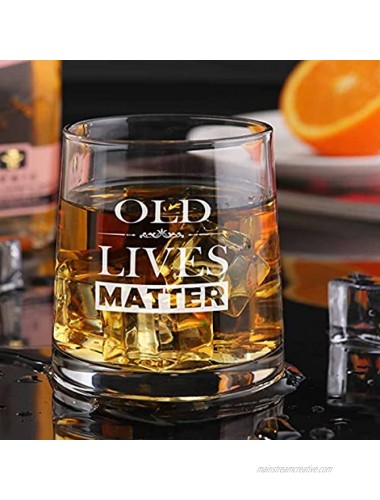 Whiskey Glasses Gag Funny Birthday Gifts Ideas For Men Women Dad Fathers Day Old Fashioned Whisky Glass Cup Retirement Gift for Senior Citizens Scotch Bourbon Crystal Glassware Laser Engraved