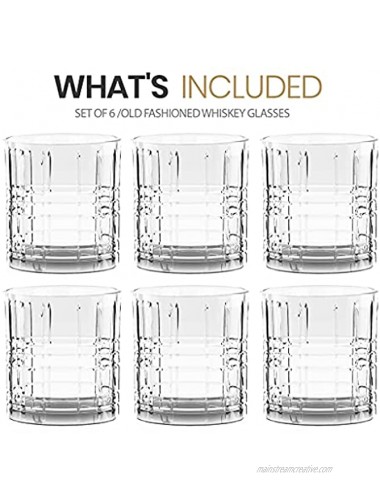 Whiskey Glasses Set of 6 Old Fashioned Glass Cups – Glaver's 12oz Barware Glasses – Rocks Glassware Set for Whiskey Scotch Bourbon Liquor Cocktails. Elegant Box.