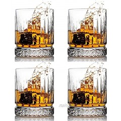 WOMEI Crystal Whiskey Glasses 12 Oz Rocks Barware For Scotch Bourbon Liquor and Tumblers Drinks,Old Fashioned Glasses Set of 4
