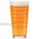 16 oz Beer Pint Glass Measuring Cup Ounces