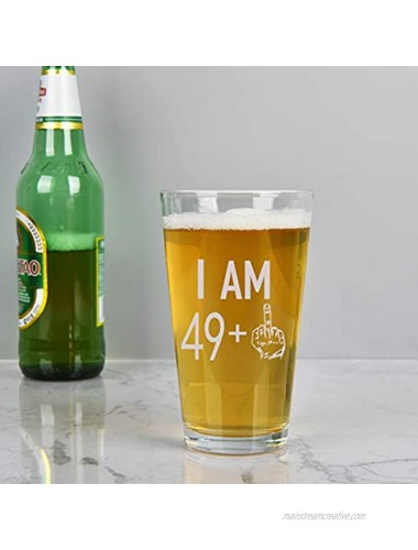 49 + One Middle Finger Beer Glass 50th Pint Glass 50th Birthday Gifts for Men Dad Grandpa Brother Husband Friends Gift Idea for Birthday Christmas