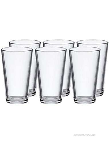 Basics Pint Pub Beer Glasses 16-Ounce Set of 6