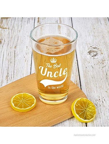 Best Uncle Gifts Uncle Beer Glass The Best Uncle in The World Pint Glass 15Oz Christmas Gifts Birthday Gifts Father's Day Gift for Men Uncle Brother