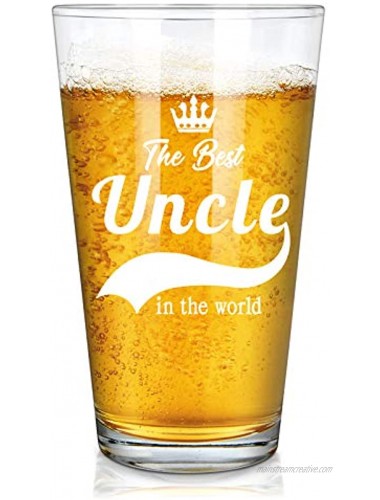 Best Uncle Gifts Uncle Beer Glass The Best Uncle in The World Pint Glass 15Oz Christmas Gifts Birthday Gifts Father's Day Gift for Men Uncle Brother