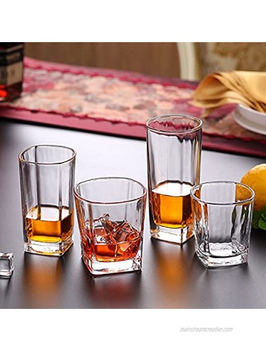 Classic 8-piece Clear Glass Beer Cups – Elegant Design for Home and Kitchen – Lead and BPA Free Great for Restaurants Bars Parties