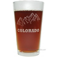 Colorado Mountains Engraved Beer Pint Glass 16 oz Permanently Etched Fun & Unique Gift!