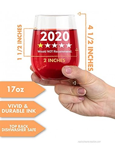 Funny Wine Glass Gift-2020 One Star Would NOT Recommend 17 Oz Stemless Wine Glass 2020-1 Star