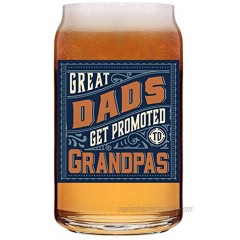 Great Dads Get Promoted To Grandpas 16 oz Beer Can Glass Mug Cup First Time New Grandpa Papa Gifts Presents Ideas Newborn Baby Pregnancy Announcement Fathers Day Birthday Christmas Presents