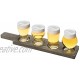 MyGift 5-Piece Variety Craft Beer Tasting Flight Set with 4 Glasses & Gray Wood Paddle Serving Tray Each Glass Holds Up to 5 oz