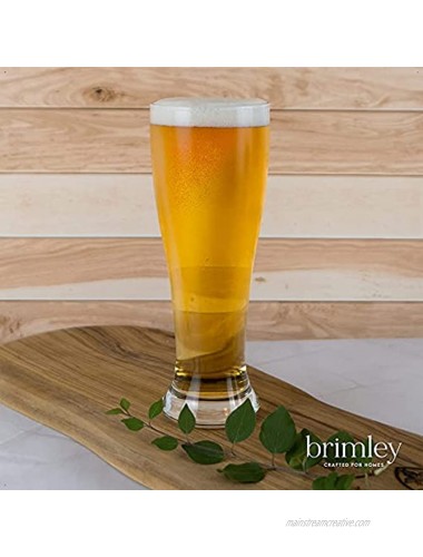 Nucleated Pilsner Craft Beer Glasses Set Brimley 16oz Beer Set of 4 with Silicone Coasters