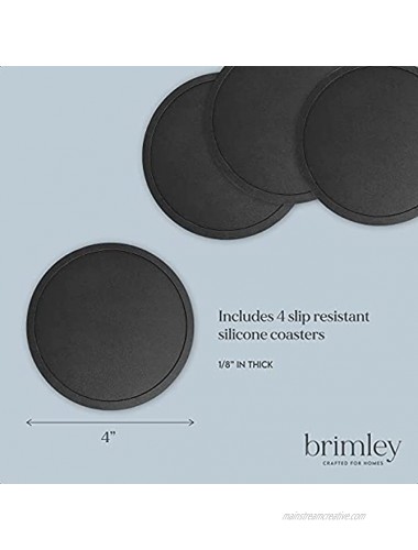 Nucleated Pilsner Craft Beer Glasses Set Brimley 16oz Beer Set of 4 with Silicone Coasters