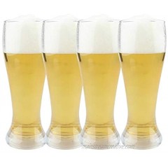 Plastic Pilsner Glasses 16 oz Unbreakable Classic Beer Glasses Clear Drinking Glass BPA Free Set of 4）