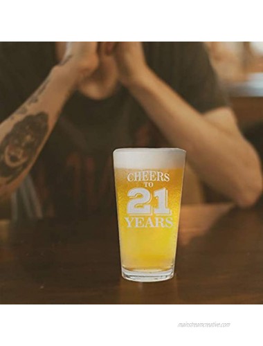 Veracco Cheers To 21 Years Twenty First Pint Beer Glass 21st Birthday Gift For Him Her Clear Glass