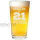 Veracco Cheers To 21 Years Twenty First Pint Beer Glass 21st Birthday Gift For Him Her Clear Glass