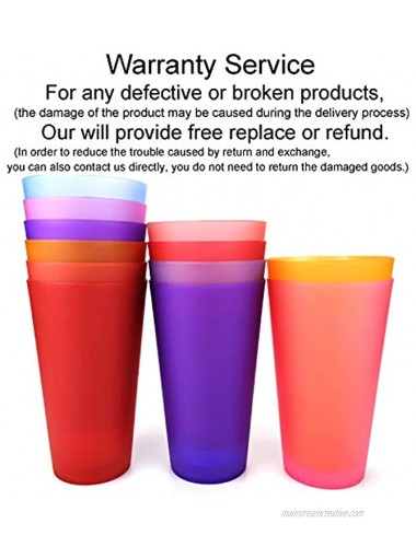 32-ounce Plastic Tumblers Large Drinking Glasses Party Cups Iced Tea Glasses Set of 12,6 Assorted Colors| Unbreakable Dishwasher Safe BPA Free