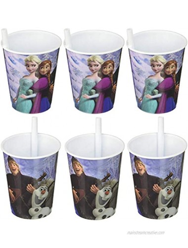 [6-Pack] Disney Frozen Reusable 13.5oz Sipper Tumbler Cups BPA-Free Elsa Anna Olaf