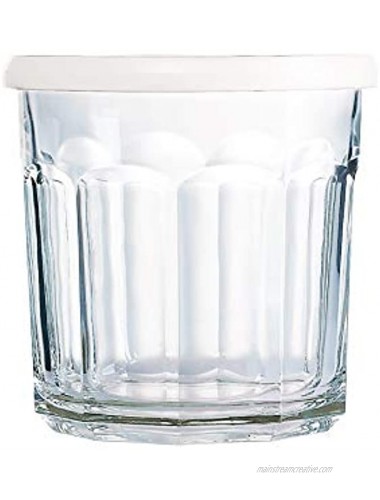 Arc International Luminarc Working Storage Jar Dof Glass with White Lid 14-Ounce Set of 4 H6812
