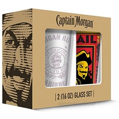 Captain Morgan Poster Pub Glass Set of 2 Clear