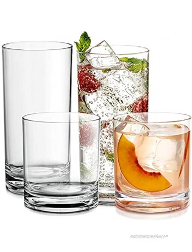Elegant Plastic Drinking Glasses Set of 12 Attractive Clear Acrylic Tumblers Unbreakable Drinkware Set Ideal for Indoor and Outdoor Kid Friendly