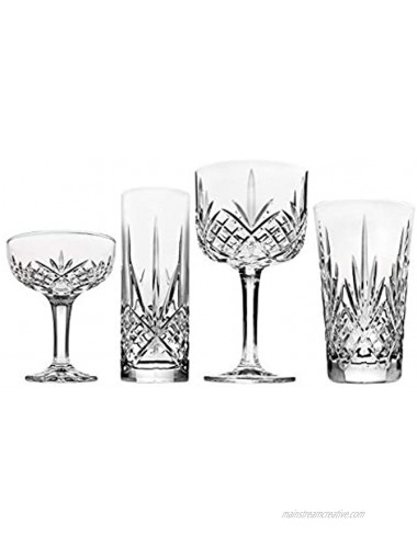 Godinger Barware Drinkware Mixology Set Gin Glasses Collins Tall Glasses Bar Cups and Champagne Coupes 8 pieces