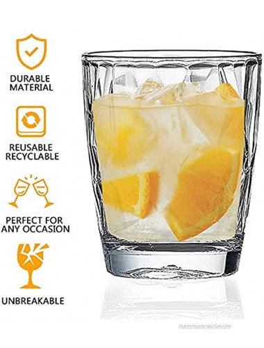 Goldmeet 4-Pack Clear Plastic Water Tumblers 10-ounce Transparent Unbreakable Drinking Glasses Acrylic Reusable Juice Wine Cups Dishwasher Safe Bathroom Cups Camping Portable Cups Easy To Storage