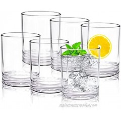 Golemas Plastic Drinking Glasses Set of 6 Reusable Acrylic Lowball Water Tumblers Glassware Sets Dishwasher Safe Suitable for Bar Home Kitchen Party OutsideSet of 6,12 Ounce）