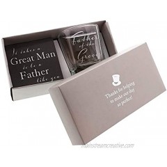 Haysom Interiors Father of The Groom Whiskey Glass and Coaster Gift Set