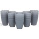 Honla Set of 20 Kids Juice Tumblers,8oz Unbreakable Small Plastic Cups,Grey