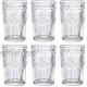 Kingrol 6 Pack 12 oz Romantic Water Glasses Premium Drinking Glasses Tumblers Vintage Glassware Set for Juice Beverages Beer Cocktail