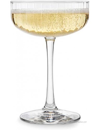 Libbey Cocktail Set of 4 Paneled Glasses Coupe 8.5 oz