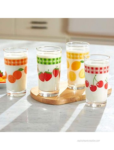 Libbey Vintage Glasses Set of 4 11 oz Juice Fruits