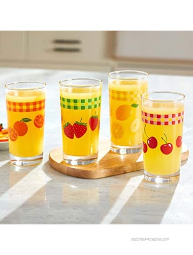 Libbey Vintage Glasses Set of 4 11 oz Juice Fruits