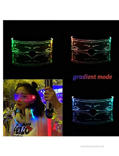 Lioong 7 Colors Led Luminous Glasses Futuristic Light up Eyeglasses For Adult Men Women Bars Dance Night Party
