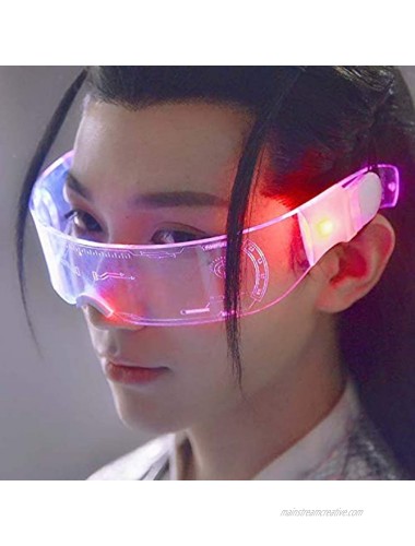 Lioong 7 Colors Led Luminous Glasses Futuristic Light up Eyeglasses For Adult Men Women Bars Dance Night Party